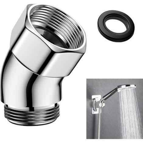 Adaptateur de Douche 135°, Raccord Coudé pour Pommeau de Douche, Raccord de Douche Pluie, Connecteur Douchettes, Connecteur avec Joint d’Étanchéité, Extension pour Tuyau, Robinet (1/5)