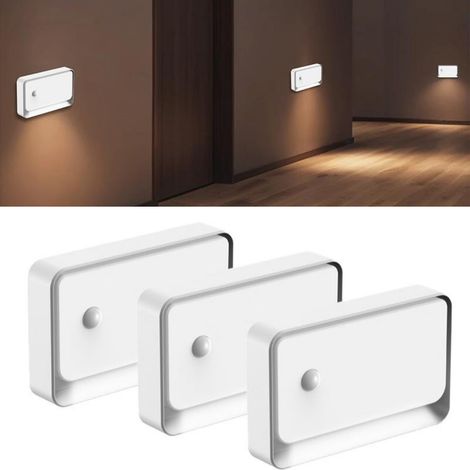 Veilleuse à détecteur de mouvement, LED rechargeable avec support à ventouse magnétique (3 000 K,lot de 3,blanc), Smart Connect (1/5)