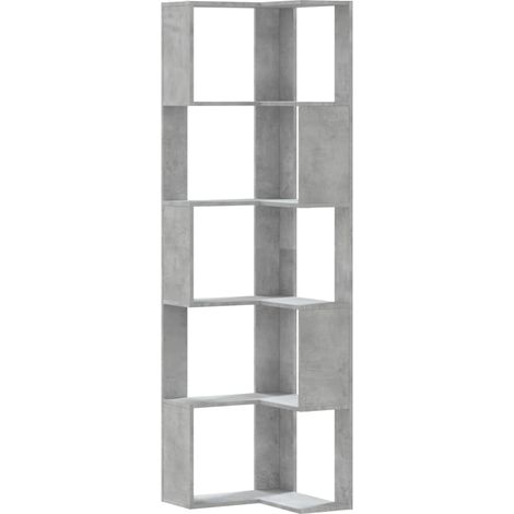 Maison Exclusive - Eck-Bücherregal 5 Böden Betongrau 50x50x179 cm