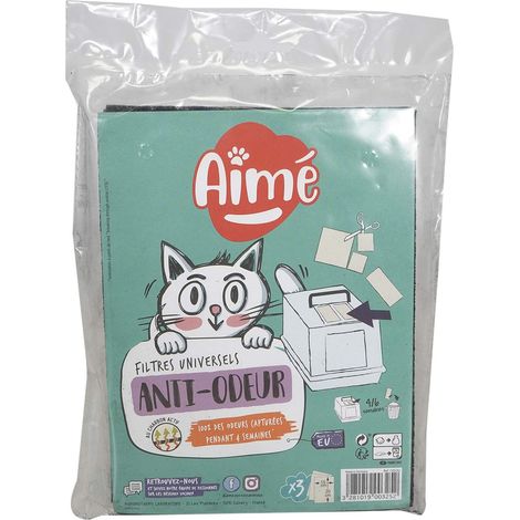 Filtres Litière Chat Anti-Odeurs au Charbon Actif Adaptables pour Tous les Bacs à Litière 15x20cm Lot x3 Absorbeurs d'Odeurs pour 4 Semaines (1/3)