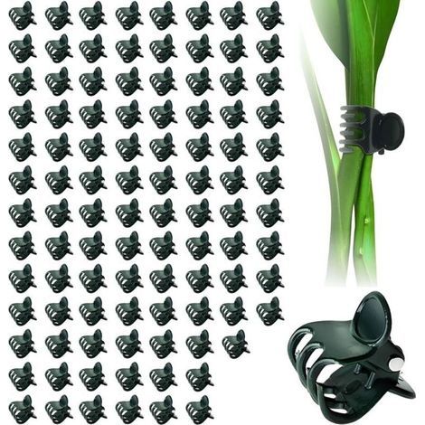 Lot de 100 pinces à orchidées réutilisables pour orchidées et fleurs - 15 mm - Vert foncé - Solides et durables (1/4)