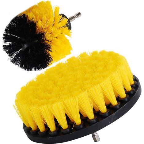 Kit de nettoyage 3 en + 5 pouces Medium Heavy Duty Power Scrubbing Cleaning Drill Brush Kit de nettoyage pour surfaces de salle de bain, douche, carrelage et grout