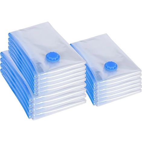Sacs de rangement pour vêtements sous vide, lot de 5, 5 tailles, pompe à main pour aspirateur de voyage, 30 x 40 cm (1/5)