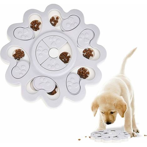 Chien Jouet Intelligence, Gamelle Anti Glouton Educatif Alimentation Lente Interactifs, Chien Bol Jouet d Distributeur Croquettes - Gris (1/5)