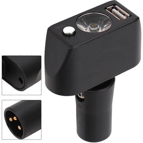 Lampe pour fauteuil roulant électrique, prise XLR 3 broches, chargement USB, angle réglable, contrôleur d'éclairage LED pour la nuit (1/5)