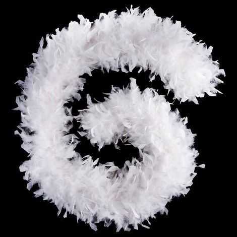 Guirlande de Noël boa blanc 1m80 100g en plumes - Atmosphera créateur d'intérieur