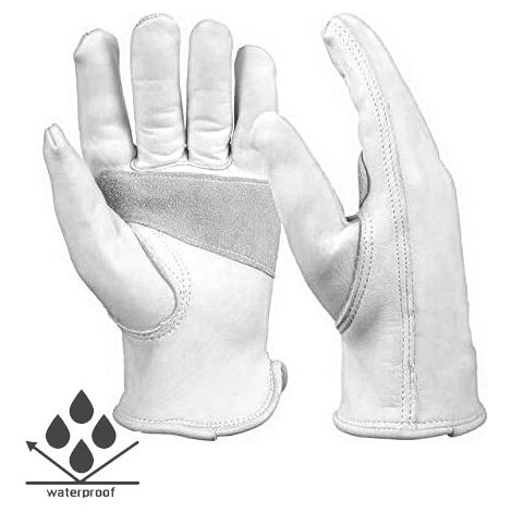 Guantes de conductor de PIEL Flor de Vacuno DOBLE cosido y REFORZADO, WATERPROOF, TALLA XXL