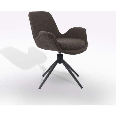 POLTRONCINA GIREVOLE NERA CM 69X65 H. 82 IN TESSUTO CAFFE'
