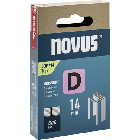 Novus Tools 042-0792 Agrafes fil plat Type 53F 600 pc(s) Dimensions (L x l) 14 mm x 11.3 mm