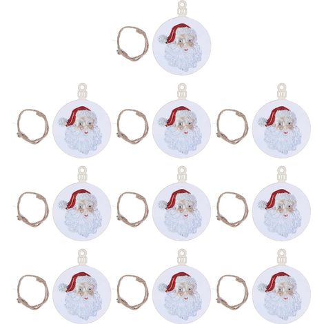 Ornements d'arbre De Noël, 10 Ensembles De Pendentifs De Signe en Bois du Père Noël, Décoration d'arbre De Noël De Maison, étiquette en Bois De Vacances (1/5)