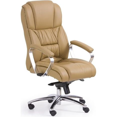 Silla de oficina Houston 595, De color marrón claro, 118x68x74cm, Con reposabrazos, Con ruedas, Mecanismo de la silla: Varios bloques (1/3)