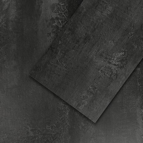 Revêtement de sol en PVC - 12 carreaux en vinyle autocollants - Sol en vinyle - Effet béton - Sol en vinyle autocollant - 60,96 cm x 30,48 cm - Épaisseur : 1,5 mm - 2,23 m² (1/5)