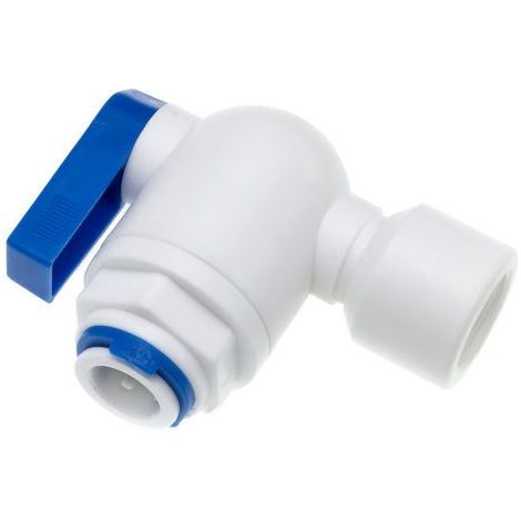 Valvola PVC a Sfera a Gomito IN Filetto 3/8” F – OUT Fast 1/4” F STI