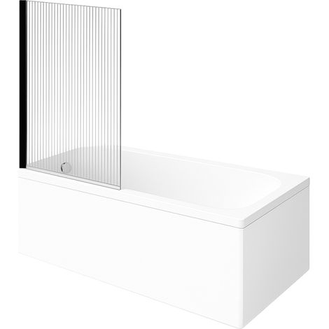 Bañera recta VILLEROY & BOCH Architectura acrílica 170 x 70 cm + Mampara de bañera izquierda AURYS Raywall cromada