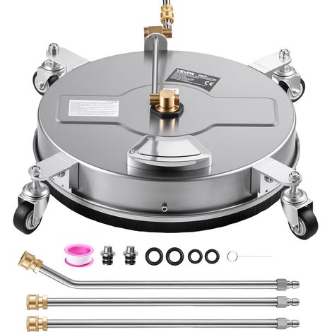 VEVOR Pulitore per Superfici 41,9 cm con Ruote per Sottoscocca e Pavimenti, Puliscisuperfici ad Alta Pressione in Acciaio Inox, Max 4000 PSI, Attacco da 1/4 pollici, con Lancia di Prolunga per Cemento (1/5)