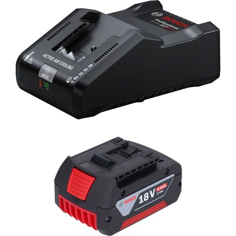Bosch Starter Set 1x GBA 18 V / 4 Ah / 4000 mAh Batteria agli ioni di litio ( 1600Z00038 ) + GAL 18V-160 Caricabatterie professionale ( 1600A02T5G )