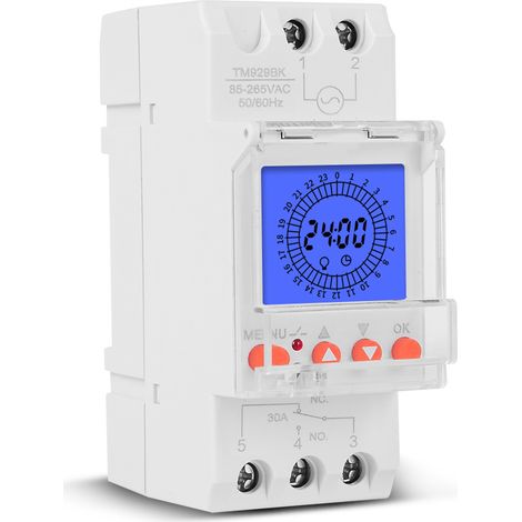 Programmateur horaire numérique intelligent 24h avec écran LCD, minuterie électronique programmable 85-265V, intervalle de 15 minutes, commutateur analogique (1/5)