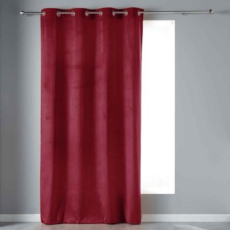 Rideau à Œillets "Velvetine" 140x240cm Bordeaux (1/2)