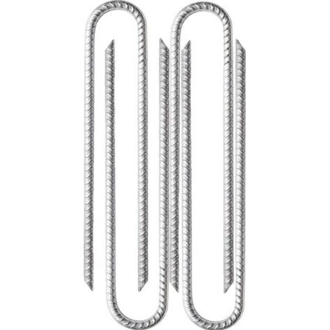 4 x 30 cm - Piquets d'armature en acier galvanisé - Piquets d'ancrage en U - Piquets d'ancrage pour tentes, tonnelles, châteaux, tentes, trampolines, filets de football, etc,,argen