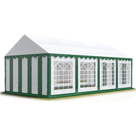 TOOLPORT 4x8m tente de réception, PVC 800 N, H. 2m, vert-blanc