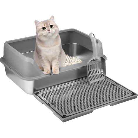 Katzentoilette, Edelstahl, Spritzschutz, A (1/2)