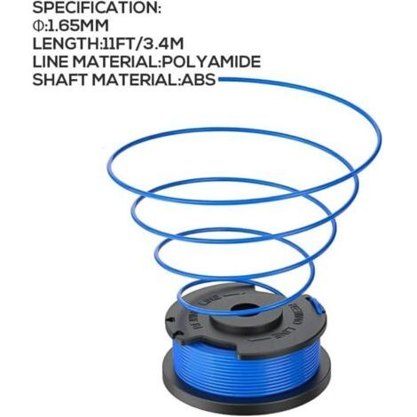 NALOOKAMIC 4PCS Lot bobines Fil en Nylon pour débroussailleuse Ryobi One+ , Accessoires de Jardin pour débroussailleuse 18 V , 24 V , 40 V , RY40204 , RY40220 , ZRP2080 (1/3)