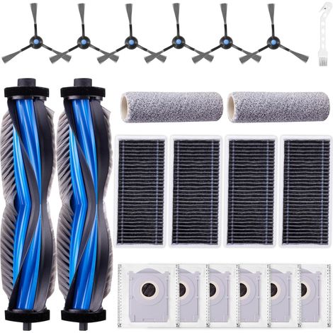 21 Stück Zubehörset für ECOVACS DEEBOT X8 PRO OMNI / X8 OMNI / X8 Saugroboter, Ersatzubehör 2 Hauptbürste 2 Walze Mop 6 Staubbeutel 6 Seitenbürste 4 Filter 1 Reinigungsbürste (1/5)