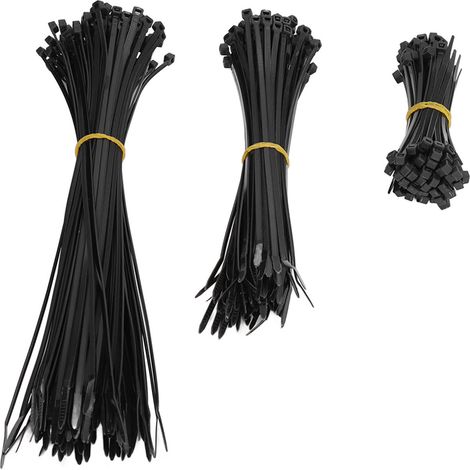 Lot de 300 attaches câbles en nylon autobloquantes 18 kg, colliers de serrage réutilisables pour intérieur extérieur (1/5)