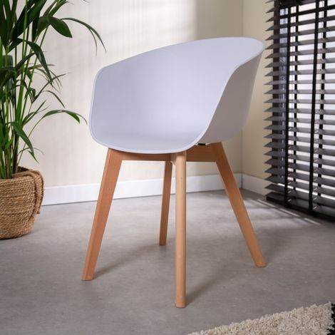 Chaise de salle à manger scandinave Herning blanche – Coque en (1/5)