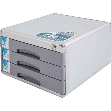 Archivador con cerradura, estructura compacta que ahorra espacio, color gris claro. (1/2)