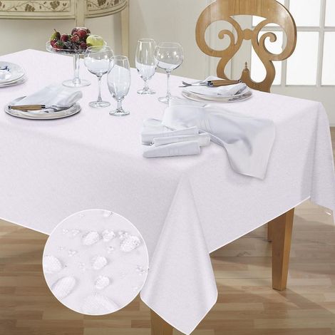 Nappe rectangulaire 140x100 cm hydrofuge antisalissure polyester blanc