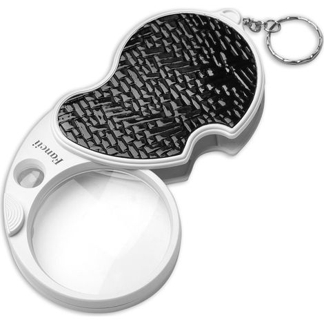 Faltbare LED-Taschenlupe, 3-fache Vergrößerung mit 15-facher Juwelierlupe – 60 mm Durchmesser, kleine tragbare Lupe für Inspektion, Schmuck, Münzen und Reisen (1/5)