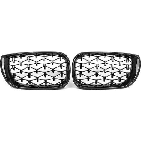 Glänzend schwarzer Frontgrill in Diamantoptik für BMW E46 4-türige Limousine 2002-2005 (1/5)