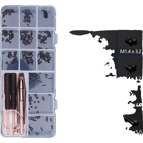 Kit per la riparazione di occhiali, cacciavite multifunzione, set di attrezzi portatile, viti a taglio nere (1/2)