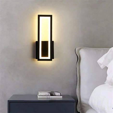 Applique Murale - Led - Rectangulaire - 50 Cm - Noir - Blanc Chaud - Intérieur (1/5)