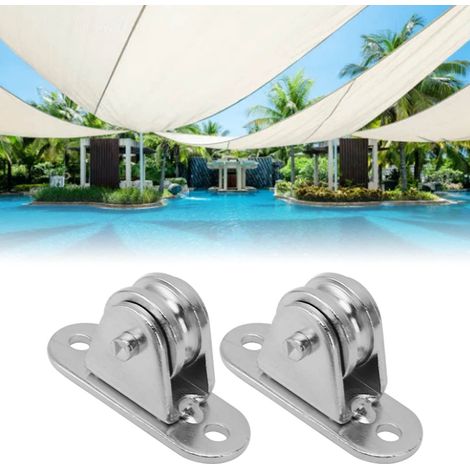 Poulie fixe, poulie suspendue, poulie de traction, roue inverseuse, rouleau électrique FSS, rideau de plafond FCS, ensemble de 2 accessoires pour pare-soleil de piscine (1/5)