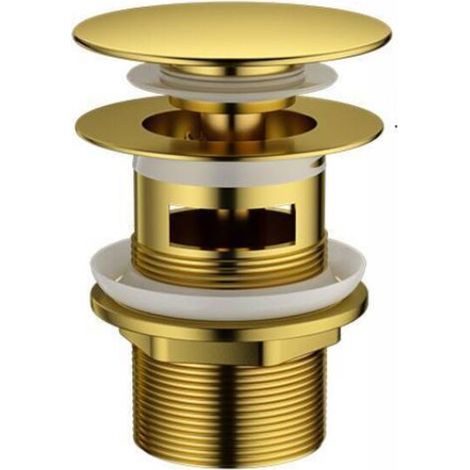 Bonde automatique universelle 1" 1/4" pour éviers, bidets et bondes automatiques, laiton plaqué or durable