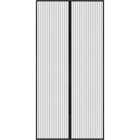 Ineasicer Moustiquaire Porte Magnétique 100x210cm Bande Adhésive Fermeture Automatique Maille Ultra Fine Installation sans Outil Facile pour Enfants et Animaux de Compagnie, Noir (1/4)