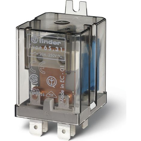 Relais de puissance 1NO+1NC 20A 24V DC,sans patte de fixation,Faston 250,AgSnO2 FINDER 653190244009