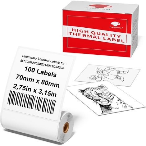 Self-Adhesive Thermal Labels 70 x 80 mm for M221/M220, 90 Pcs (1/5)