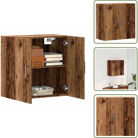 Armario de almacenamiento - vidaXL Armario pared madera ingeniería envejecida 60x31x60 cm - Armario de pared madera