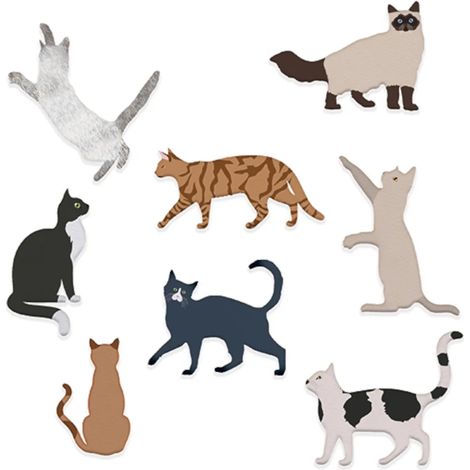 Set di 8 fustelle a forma di gatti • dpCraft