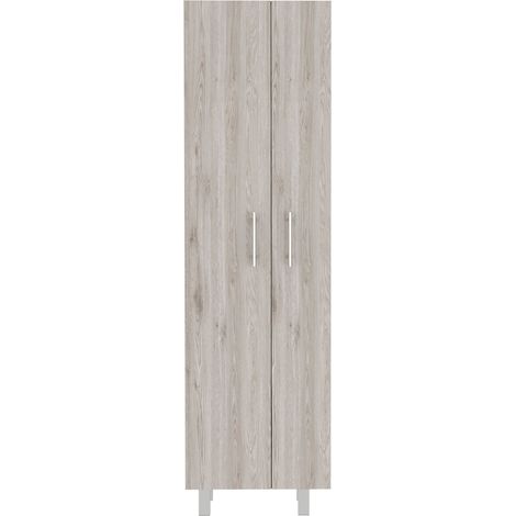 Nala Armadio per la pulizia a due ante in melamina, con quattro gambe e cinque ripiani, 181.10 cm X 51.05 cm X 38.35 cm, Multicolore (1/4)