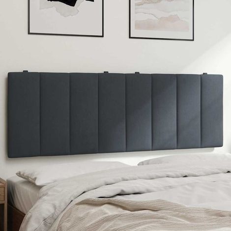Kopfteil-Kissen "Hanko" Dunkelgrau 120 cm Samt