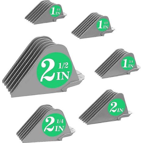 Sabots de tondeuse pour tondeuses à cheveux Wahl 10, 12, 14, 16, 18 et 20 pouces (6 pièces), guides de 2,5 pouces (1/5)