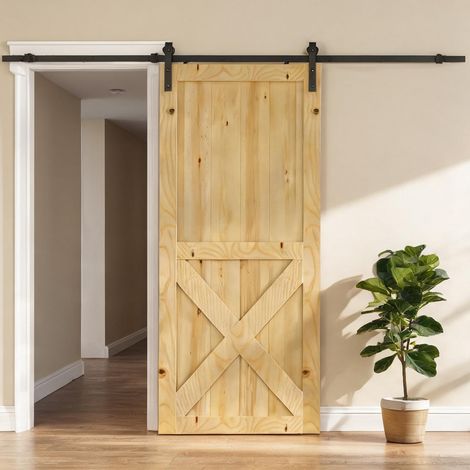 Kit coulissant pour porte 2 m acier capacité 100 kg schwarz (1/5)