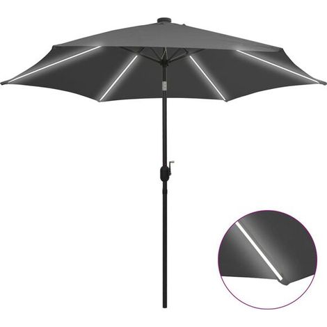 Paravent de jardin avec éclairage LED, mât en aluminium gris anthracite (1/5)