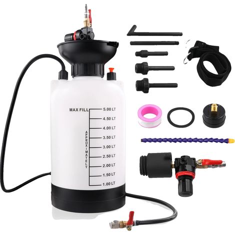 Flüssigkeitspumpe, 5 l Fassungsvermögen, kompatibel mit Getriebesystemen, 5 l mit Adaptern (1/2)