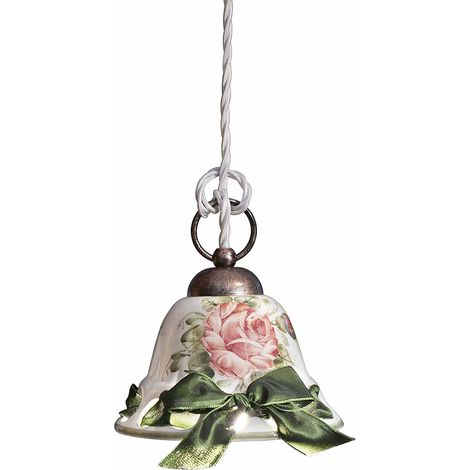 Lampadario Classico Napoli Metallo E Ceramica Nero Sfumato Rame 1 Luce E14 (1/5)