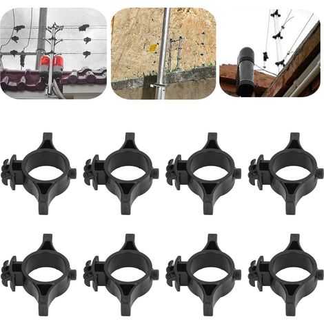 Anneau de sécurité simplifié pour clôture électronique, diamètre 3,2 cm, anneau simplifié résistant à la haute tension, noir, avec installation des deux côtés. (1/5)